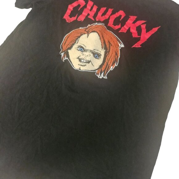 Chucky Child's Play T-Shirt‎ Horror Movie Tee Knit Embroidered Face Halloween M - Picture 3 of 5